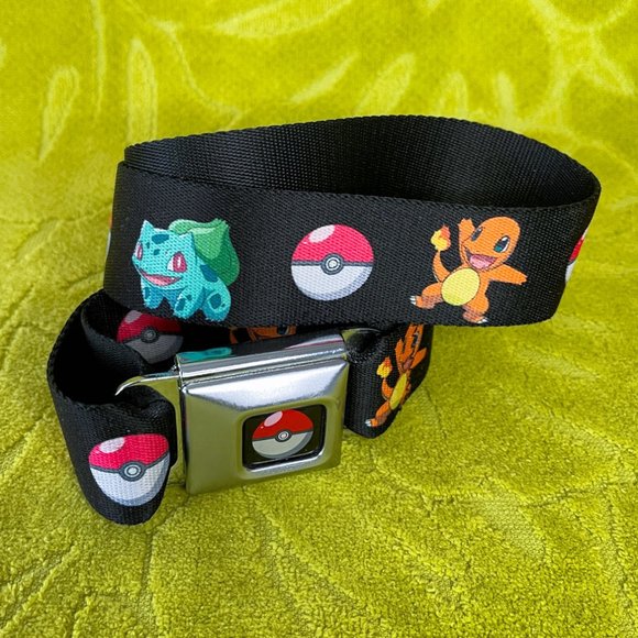 Buckle-Down Pokemon Poke Balls and Starters Seatbelt Belt Made in USA 2013 - Picture 4 of 8